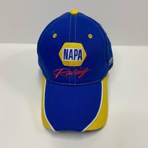NWOT NAPA Racing Michael Waltrip Nascar MWR Blue Yellow Adjustable Strap Hat Cap
